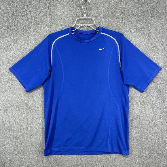 Nike Pro Team Blue Shirt Mens Large Athletic Performance Tee Short Sleeve Top - Picture 1 of 14